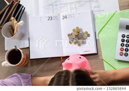 An Organized Workspace Designed for Effective Financial Planning and Strategic Goal Setting 132665644