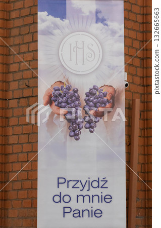 Hands Holding Grapes, Symbolizing Deep Religious Significance and Spiritual Connections 132665663