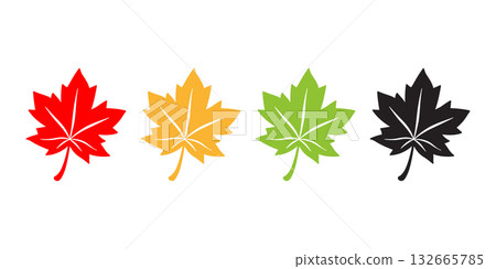 Maple leaf leave icon christmas logo cartoon character flower plant vector garden forest doodle illustration design isolated 132665785
