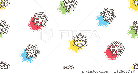 snowflake seamless pattern christmas vector glossy Santa Claus hat cartoon doodle scarf isolated gift wrapping paper tile wallpaper repeat background illustration dash line design snowflake seamless pattern christmas vector glossy Santa Claus hat cartoon doodle scarf isolated gift wrapping paper tile wallpaper repeat background illustration dash line design 132665787