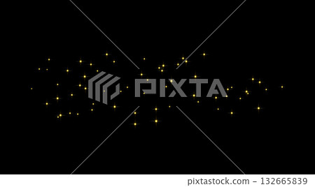 Golden glowing sparkles with bright shimmer and soft twinkling lights forming a magical glitter pattern on transparent background Golden glowing sparkles with bright shimmer and soft twinkling lights forming a magical glitter pattern on transparent background 132665839
