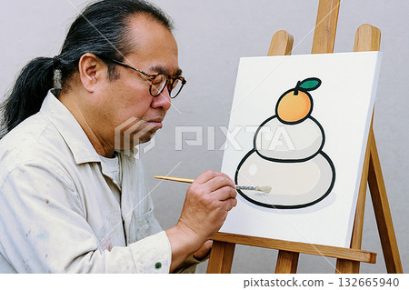 Mochi drawn in a picture 132665940