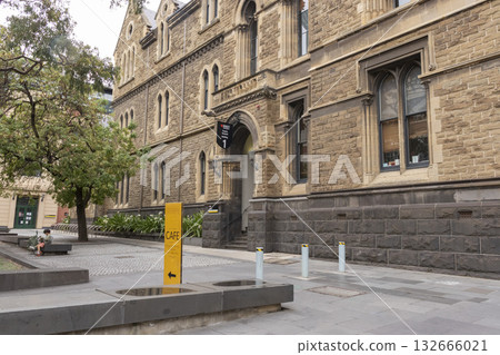 View of old Victorian building of Francis Ormond Building in RMIT University in Melbourne, Australia. View of old Victorian building of Francis Ormond Building in RMIT University in Melbourne, Australia. 132666021