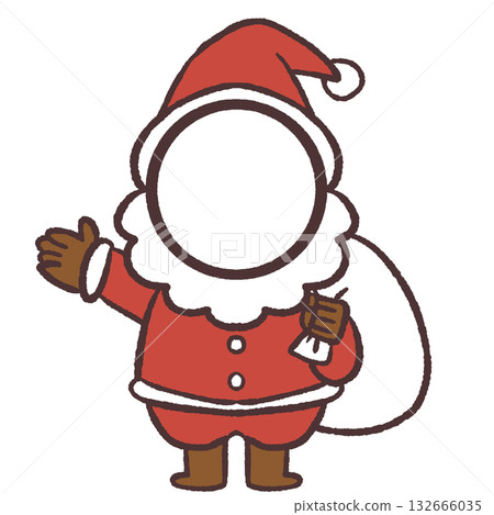 Santa Claus face-in illustration with one hand raised Santa Claus face-in illustration with one hand raised 132666035