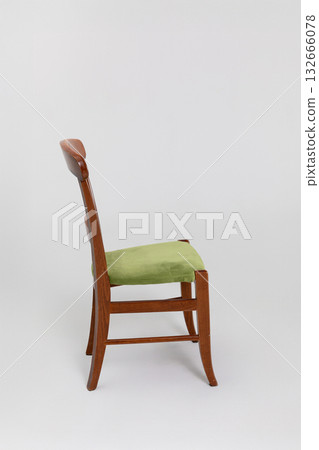 This is an Elegant Wooden Chair featuring Green Upholstery that truly enhances any space This is an Elegant Wooden Chair featuring Green Upholstery that truly enhances any space 132666078