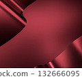 Glossy Dark Red 3D Shapes on Matte Abstract Background 132666095