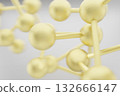 Golden Molecules on Gray 3D Abstract Background 132666147
