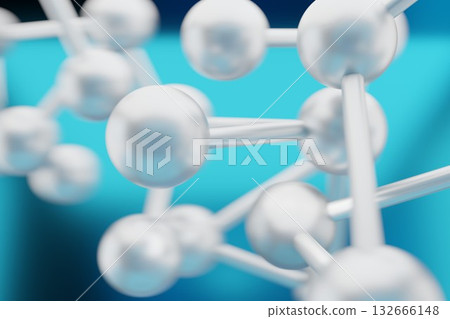Bright Gray Molecules on an Abstract Birch 3D Background 132666148
