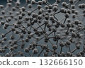 Black Molecules on an Abstract Black 3D Background 132666150