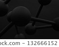 Black 3D Molecules on a Dark Abstract Background 132666152