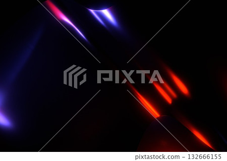 Red Glossy Highlights with Purple Accents on Black Background 132666155