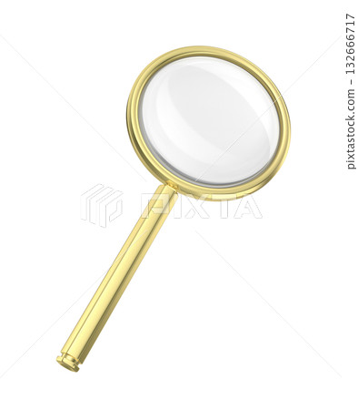 Gold magnifying glass Gold magnifying glass 132666717