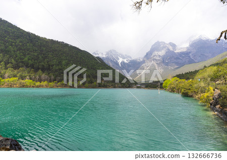 Beautiful view of Blue Moon Valley lake in Lijiang, China. Beautiful view of Blue Moon Valley lake in Lijiang, China. 132666736