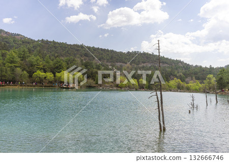 Beautiful view of Blue Moon Valley lake in Lijiang, China. Beautiful view of Blue Moon Valley lake in Lijiang, China. 132666746