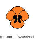 Cute pop flower icon (pansy) 132666944