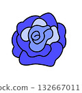 Cute pop flower icon (rose) 132667011