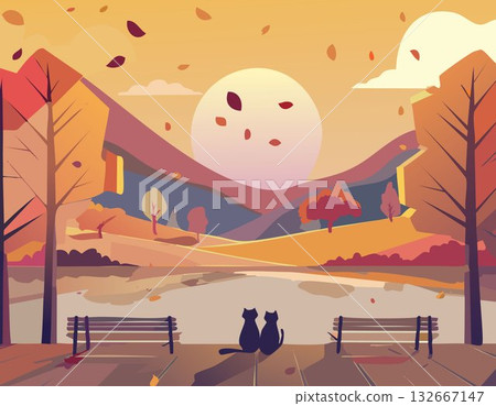 Autumn leaves and scenery 132667147