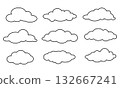 Cloud vector set. 132667241
