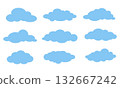 Cloud vector set. 132667242