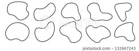 Abstract blotch shape. Liquid shape elements. Abstract blotch shape. Liquid shape elements. 132667243