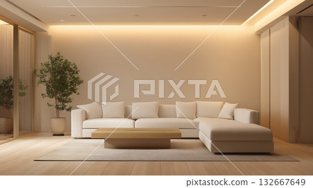 採用間接照明的現代客廳－營造寧靜而奢華的空間設計 132667649