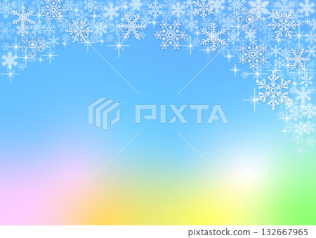 Snow crystal background material 132667965