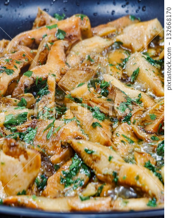 Sauteed Wild Mushrooms with Garlic and Parsley in Olive Oil Sauteed Wild Mushrooms with Garlic and Parsley in Olive Oil 132668170