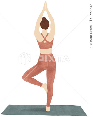 Illustration of a yoga woman 132668232