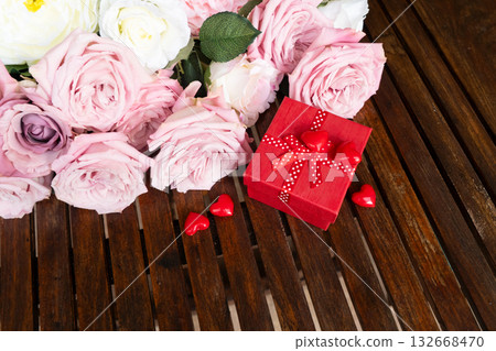 Blooming pink rose flowers Blooming pink rose flowers 132668470