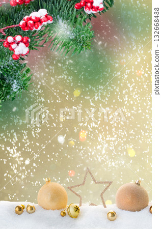 Christmas garland on white 132668488