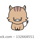 Zodiac illustration (boar) 132668551