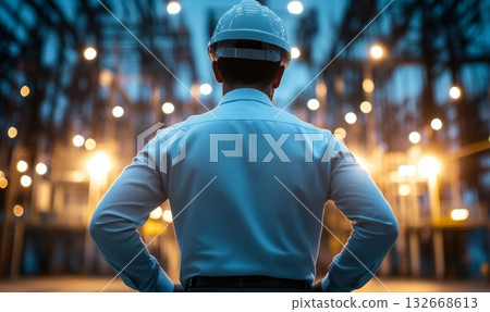 A dedicated Power Industry Worker is thoroughly assessing the electrical infrastructure and systems A dedicated Power Industry Worker is thoroughly assessing the electrical infrastructure and systems 132668613