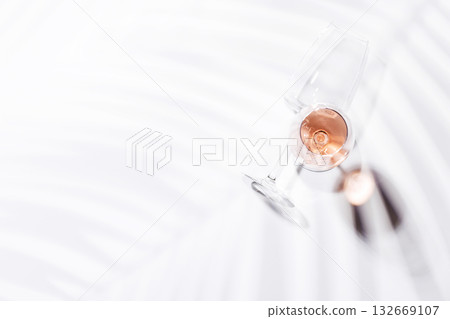 A glass of rose wine 132669107