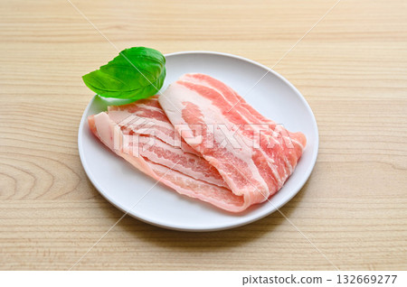 Spanish pork belly slices 132669277