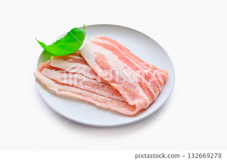 Spanish pork belly slices 132669278