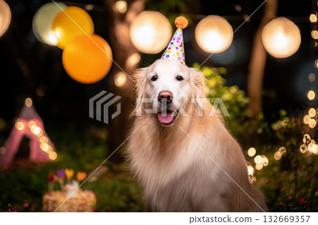 金毛犬的生日派對 金毛犬的生日派對 132669357