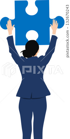 Illustration of a businesswoman thinking about business strategies Illustration of a businesswoman thinking about business strategies 132670243