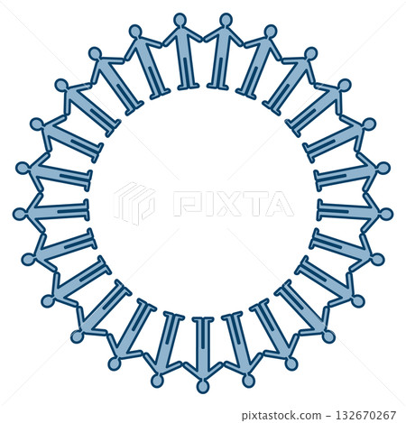 A simple illustration of people holding hands in a circle A simple illustration of people holding hands in a circle 132670267