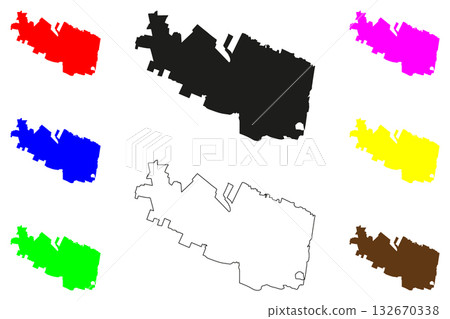 Santa Catarina city (United Mexican States, Mexico, Nuevo Leon State) map vector illustration, scribble sketch Santa Catarina map Santa Catarina city (United Mexican States, Mexico, Nuevo Leon State) map vector illustration, scribble sketch Santa Catarina map 132670338