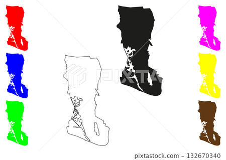 Tampico city (United Mexican States, Mexico, Tamaulipas State) map vector illustration, scribble sketch Tampico map 132670340