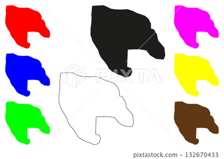 Magway city (Republic of the Union of Myanmar, Burma) map vector illustration, scribble sketch Magwe map Magway city (Republic of the Union of Myanmar, Burma) map vector illustration, scribble sketch Magwe map 132670433