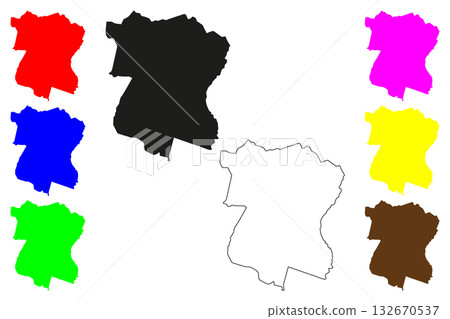 Dharan city (Federal Democratic Republic of Nepal) map vector illustration, scribble sketch Dharan map Dharan city (Federal Democratic Republic of Nepal) map vector illustration, scribble sketch Dharan map 132670537