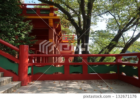 red bridge in green 132671176