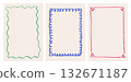 Vintage hand-drawn framed cards for invitations, weddings, and social media posts. Vector illustration. Playful frames in a sketch-style. 132671187