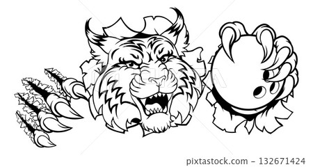 Wildcat Bobcat Bowling Animal Sports Team Mascot Wildcat Bobcat Bowling Animal Sports Team Mascot 132671424