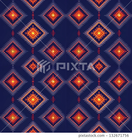 seamless vector pattern in the style of art deco, vintage, retro, vintage, wallpaper, design, textile, wrapping paper, packaging, background 132671756