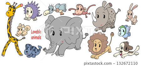 動物角色 - 動物、哺乳類、鳥類、野生動物 132672110
