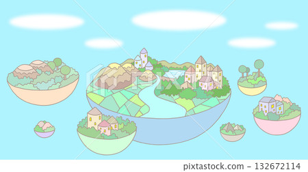 Fantasy - Sky City, Sky, Island, Nature 132672114