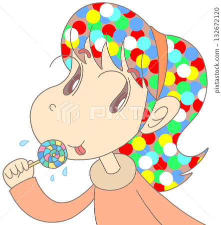 人物——女孩、小孩、棒棒糖 132672120