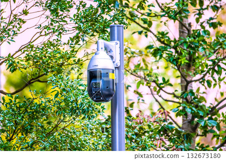 Yokohama cityscape in Japan - Security cameras on street corners. Security cameras in front of Kannai Station from the sidewalk, and at Base Gate Yokohama Kannai Tower. Yokohama cityscape in Japan - Security cameras on street corners. Security cameras in front of Kannai Station from the sidewalk, and at Base Gate Yokohama Kannai Tower. 132673180